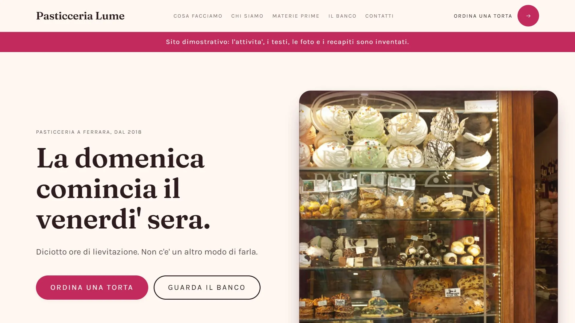 Anteprima del sito Pasticceria Lume